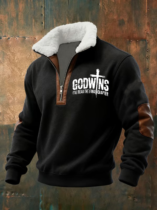 Men's Vintage Faith Print Casual Sweatshirt