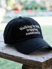 Unisex Walking by Faith Tripping Constantly Cross Print Hat