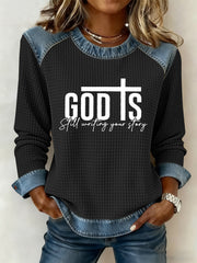 Women's God Is Still Writing Your Story Cross Sweatshirt