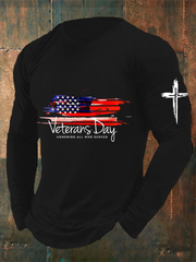 Men's Veteran Faith Print long sleeve T-shirt