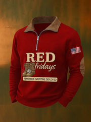 Men's Red Friday Veteran Casual Zipper Sweatshirt
