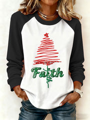 Women's Faith Christma Tree Sweatshirt