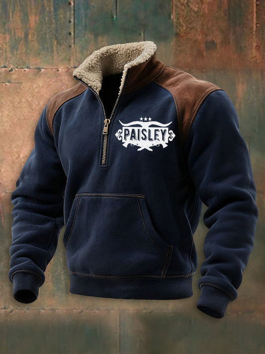 Men's Vintage Western Paisley Printed Casual Sweatshirt