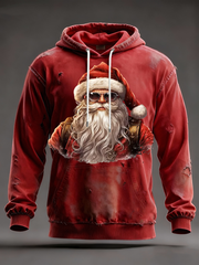 Men's santa claus Oversized Drop-Shoulder Hoodie with Pockets