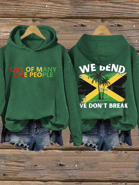 Women's Jamaica Strong Out Of Many One People We Bend We Don't Break Sweatshirt