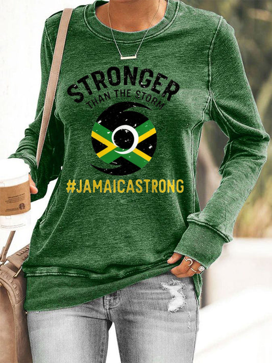 Women's Hurricane Melissa Jamaica Stronger Than The Storm Pray For Jamaica Sweatshirt
