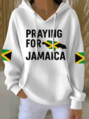 Women's Hurricane Melissa Pray For Jamaica Print Hoodie