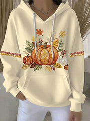 Women's Thanksgiving Print Casual Hoodie