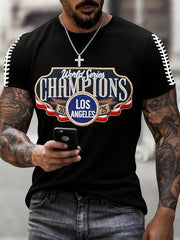 Men's Baseball World Champions 2025 Print Casual Tee