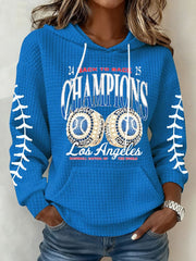 Women's Baseball World Series Still Champions 2025 Print Casual Waffle Hoodie