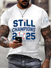 Men's Baseball World Series Still Champions 2025 Print Casual Tee