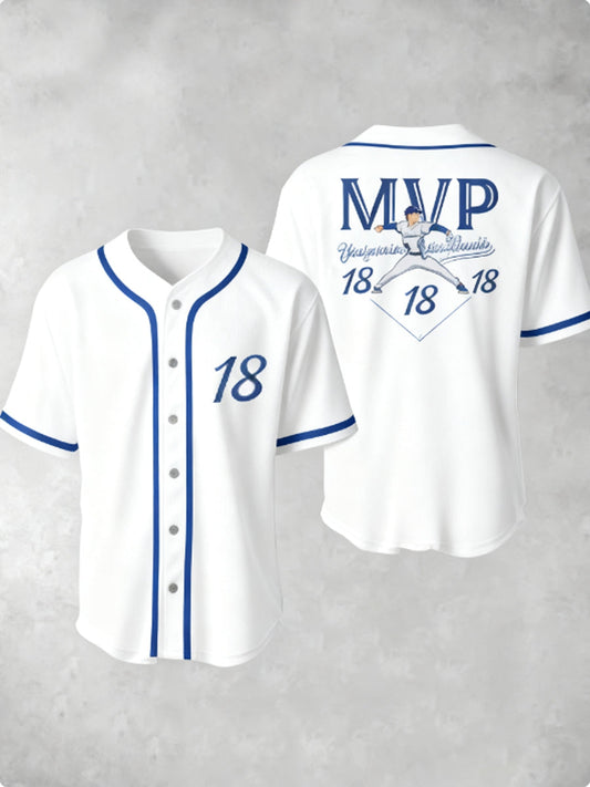 Men's Los Angeles Dodgers Yohji Yamamoto MVP World Series Champion 2025 Reversible Baseball Short Sleeve Shirt