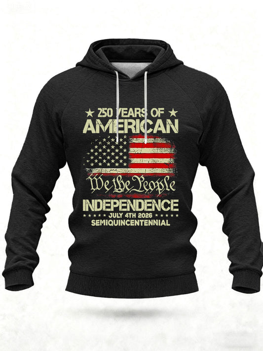 Men's United States 250 Years Printed Casual Hoodie