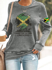 Women's Jamaica strong Polyester Waisted Sweatshirt
