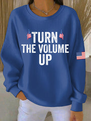 Women's Turn the Volume Up Print Casual Sweatshirt