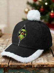 Unisex Funny Cute Christmas Grinch Dachshund Print Plush Patchwork Hat