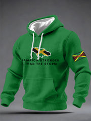 Men's Hurricane Melissa Jamaica Stronger Than The Storm Pray For Jamaica Checkered Cotton Hoodie