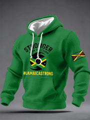 Men's Hurricane Melissa Jamaica Stronger Than The Storm Pray For Jamaica Checkered Cotton Hoodie