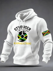 Men's Hurricane Melissa Jamaica Stronger Than The Storm Pray For Jamaica Checkered Cotton Hoodie