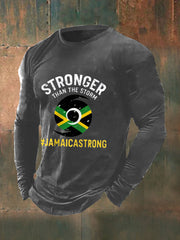 Men's Hurricane Melissa Jamaica Stronger Than The Storm Pray For Jamaica Long Sleeve T-shirt