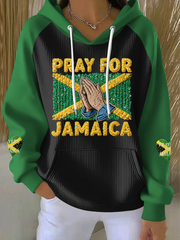 Women's Retro Jamaican Prayer Hurricane Casual Hoodie