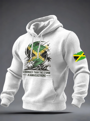 Men's Stronger Than The Storm Jamaica Strong Print Hoodie