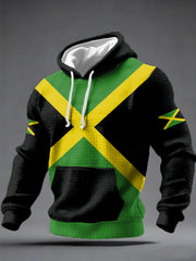 Men's Jamaica Flag Print Checkered Hoodie