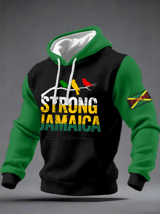 Men's Hurricane Melissa Jamaica Stronger Than The Storm Checkered Hoodie