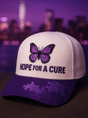 Unisex Hope For Healing - Purple Butterfly Art Print Baseball Cap