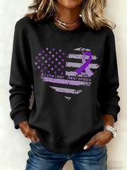 Women's Casual Retro Alzheimer's Awareness Sweatshirt
