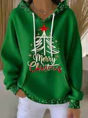 Women's Christmas Cross Print Casual Hoodie