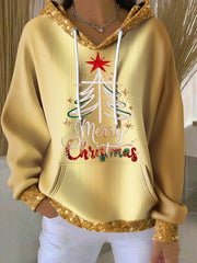 Women's Christmas Cross Print Casual Hoodie