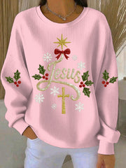 Women's Christmas Belief Print Casual Sweatshirt