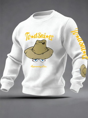 Men's Todd Snider square cotton grid Crew Neck Sweatshirt