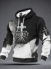 Men's ROOTED INC CHRIST Checkered Cotton Hoodie