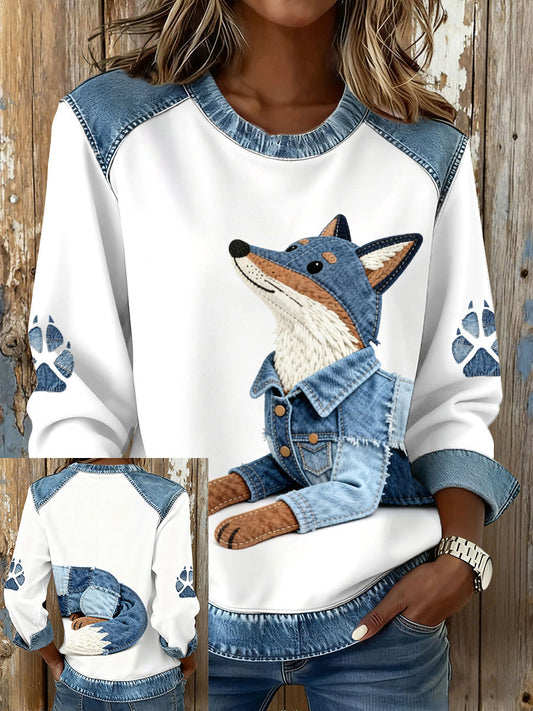 Women's Fox Print Sweatshirts