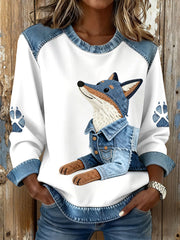 Women's Fox Print Sweatshirts