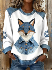 Women's Fox Print Sweatshirts