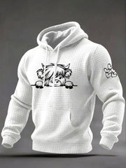 Men's Highland Cow Art Print Casual Hoodie