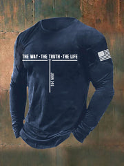 Men's Jesus The Way The Truth The Life Cross Long Sleeve T-shirt