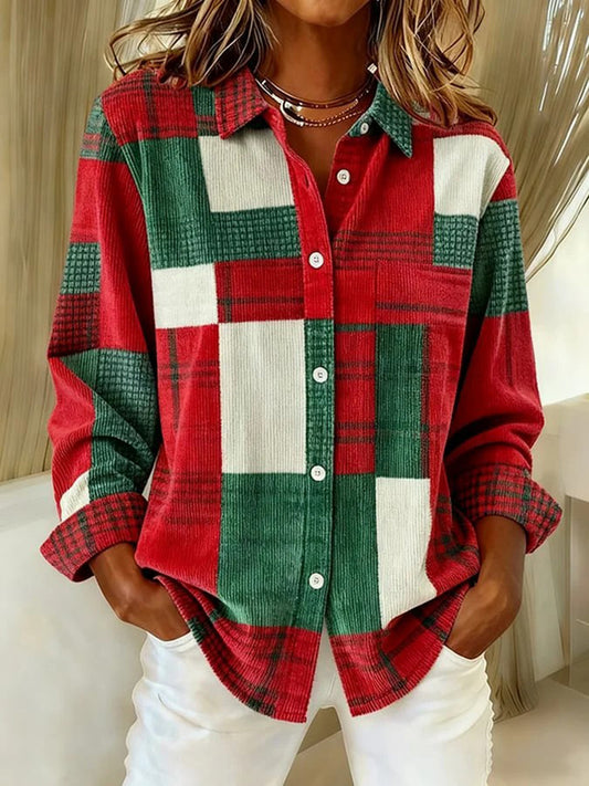 Women's Vintage Christmas Printed Shirt