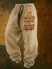Men'S Casual Faith "It'S Never Luck, It'S Always God'S Arrangement" Printed Sweatshirt