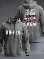 Men's I Ain`t Perfect But I Do Have DD-214 Veterans Casual Pocket Hoodie
