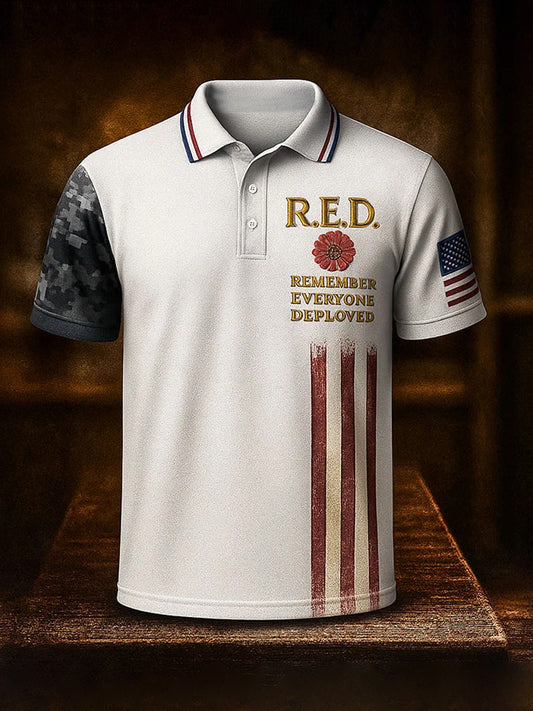 Men's Red Friday Veteran Print Casual Top