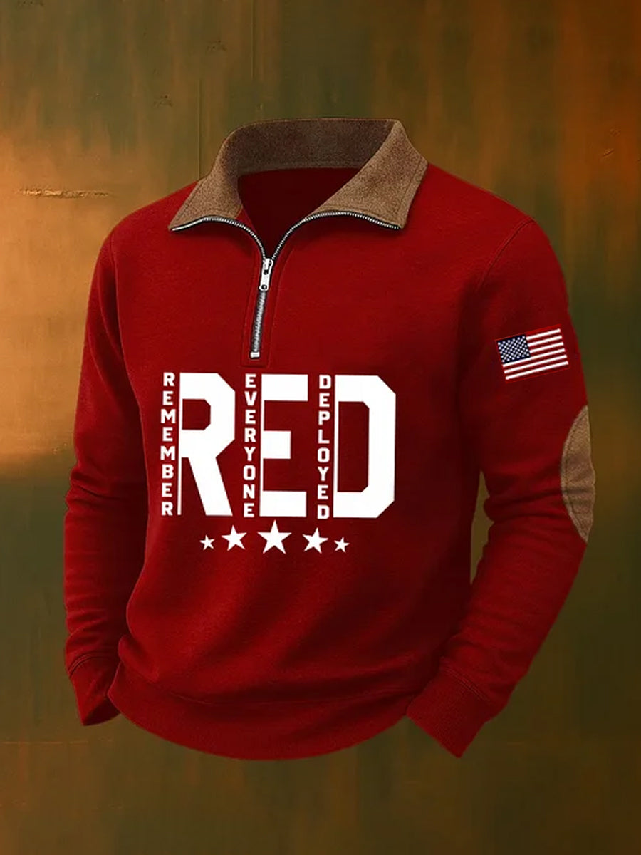 Men's Red Friday Veteran Casual Zipper Sweatshirt