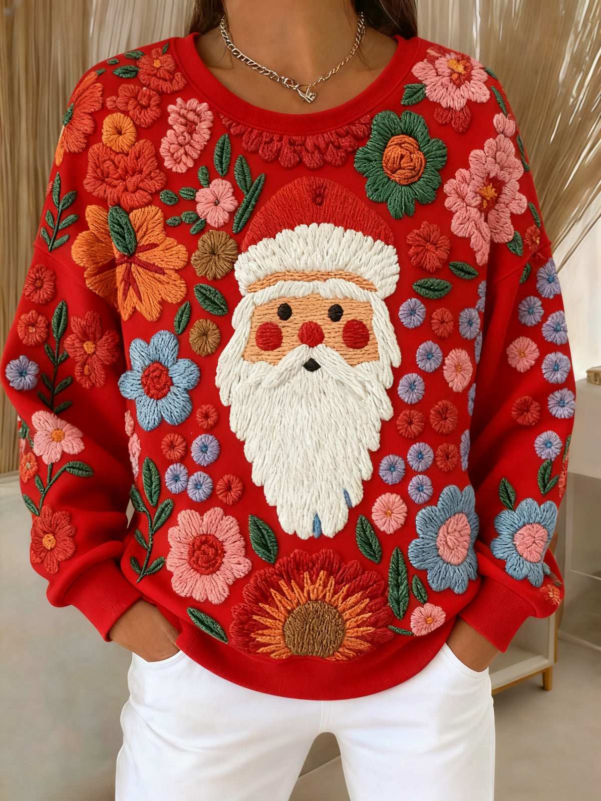 Women's Vintage Christmas Printed Sweatshirt