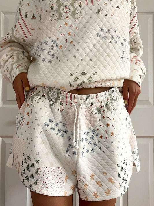 Women's Christmas sweatshirt and shorts sets