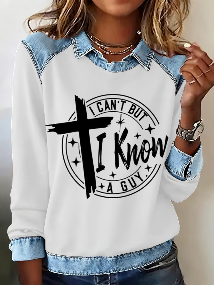 Women's I Can't But I Know A Guy Print Sweatshirt