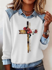 Women's flower faith Print Sweatshirt