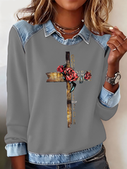 Women's flower faith Print Sweatshirt
